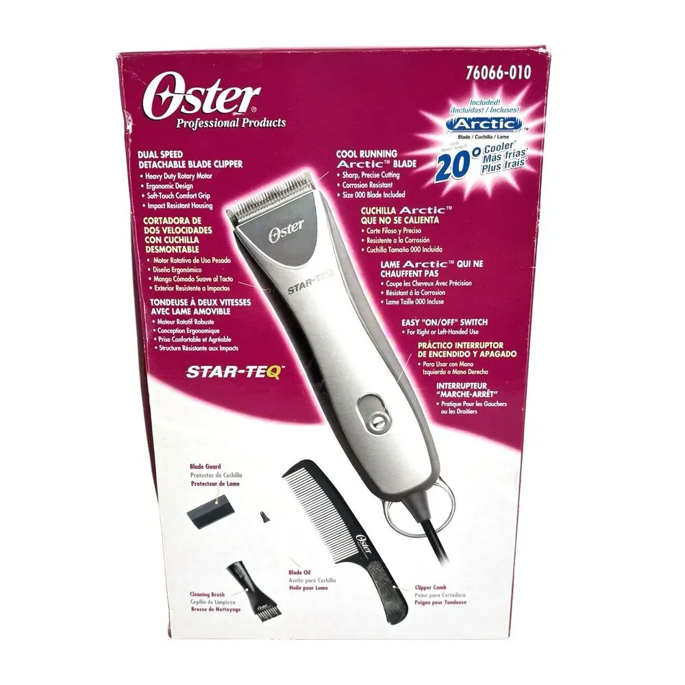 Oster Professional Star-Teq Detachable Blade Clipper DUAL Speed #76066-010 NIB